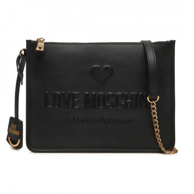 Bolso de piel de becerro negra y poliuretano