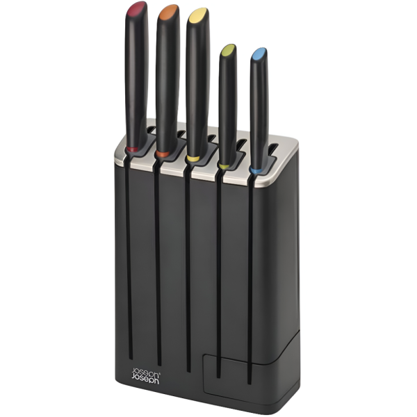 Set de Cuchillos Joseph Joseph Con Organizador y Afilador SlimBlok 6 piezas
