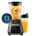 Licuadora Oster® programas automáticos con tecnología reversible, pantalla táctil y vaso BLend N Go BLSTPYG1312XBG